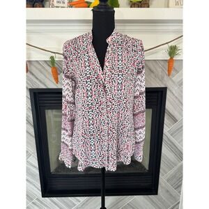LOFT Blouse Floral Print Long Sleeve Button Down Shirt Top‎ Small